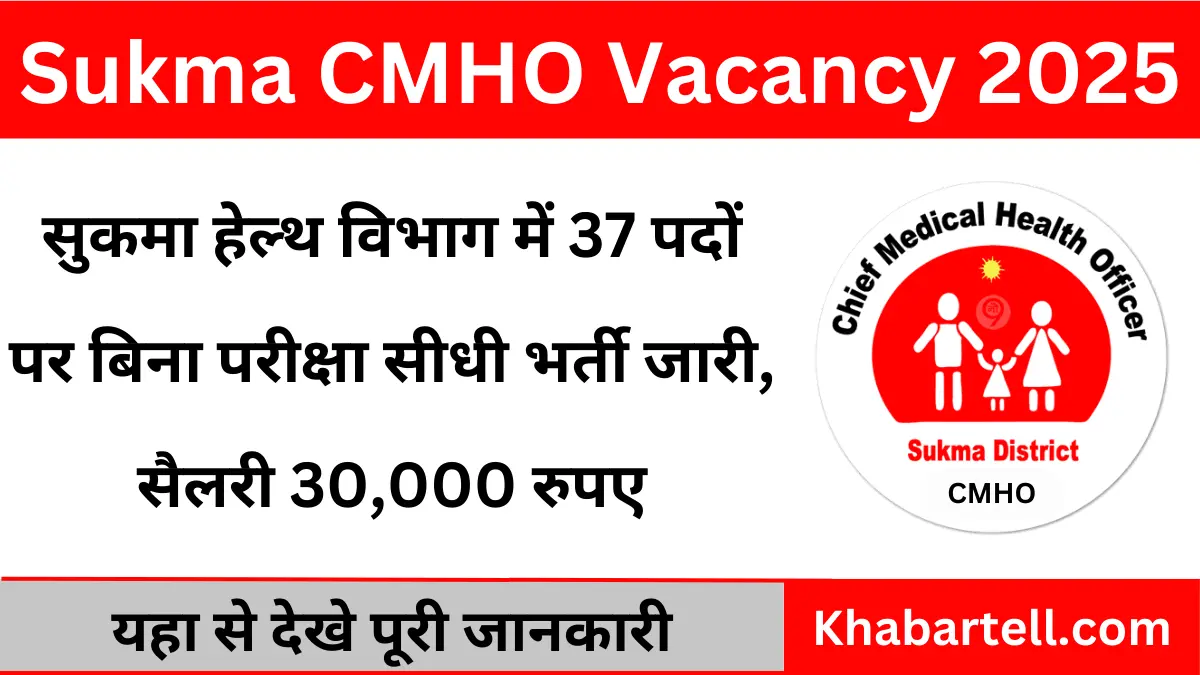 Sukma CMHO Recruitment 2025